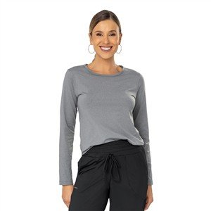 Blusa Feminina Manga Longa com Proteção UV e Decote Redondo - UV Smart 