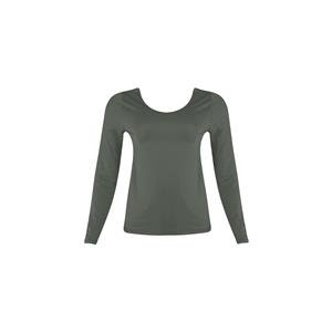 Camiseta Feminina Térmica Underwear com Decote U e Corte a Fio:Cor-GAROA / Tamanho-GG