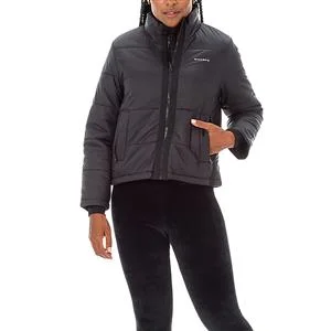 Jaqueta Matelassê Feminina Encurtada Com Gola Alta e Forro Sherpa 