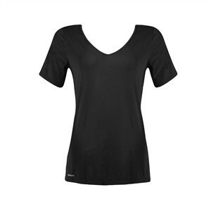 Camiseta Alongada com Fenda Lateral e Decote V – Textura Furadinha 