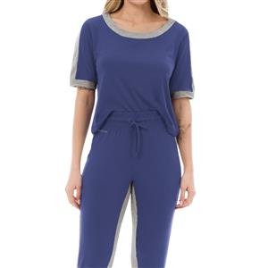 Conjunto Recortado DiCorpo Blusa Reta e Calça Jogging 