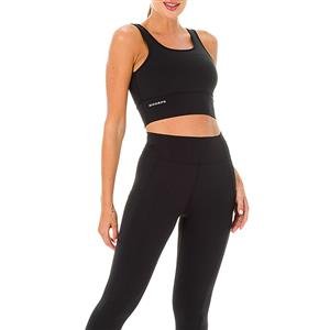 Conjunto Fitness: Top Bojo Removível Alongado + Legging Cós Alto com Bolsos e Detalhes em Trama | DiCorpo