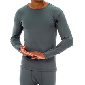 Conjunto Masculino: Camiseta Térmica Manga Longa com Decote Careca + Legging Térmica:Cor-CZ.CROMO / Tamanho-G
