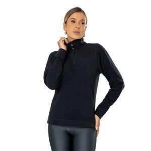 Blusão Térmico Feminino Com Zíper na Gola Alta e Mullet | DiCorpo 