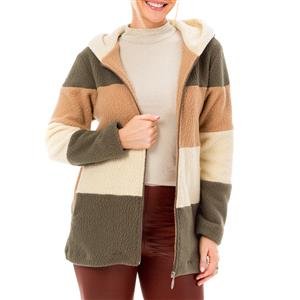 Casaco Feminino De Soft Alongado Com Bolsos e Capuz:Cor-SHIT / CRU / AMAR / Tamanho-GG