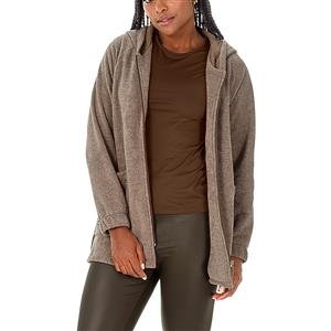 Casaco Alongado com Mangas Raglã e Capuz em Soft Glacê | DiCorpo 