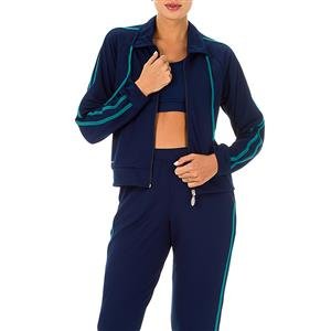 Conjunto Listrado Feminino: Jaqueta Raglã e Calça Jogger com Bolsos | DiCorpo 