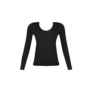 Blusa Básica com Decote U e Manga Longa | DiCorpo:Cor-PRETO / Tamanho-M