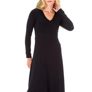 Vestido Longo Recortado com Decote V e Fendas Laterais | DiCorpo 