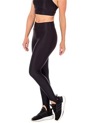 Legging com Pezinho Média Compressão e Tecido Brilhante e Texturizado | DiCorpo:Cor-PRETO / Tamanho-P