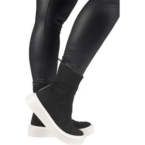 Tênis Bota Feminino em Malha Knit e com Detalhes em Relevo | DiCorpo:Cor-PRETO / Tamanho-37