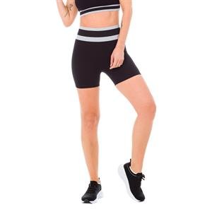 Shorts Seamless Canelado Cós Alto Duplo Média Compressão | DiCorpo