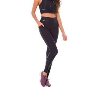 Legging Recortada com Bolsos e Cós Alto Duplo - Média Compresão | DiCorpo 