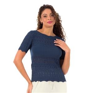 Blusa em Tricô com Decote Redondo | DiCorpo 
