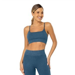 Top Duplo Seamless, com Alças Finas Reguláveis e Bojos Removíveis 