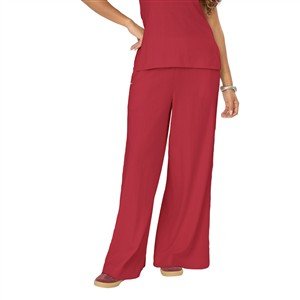 Calça Pantalona com Bolsos e Elástico na Cintura Feminina 