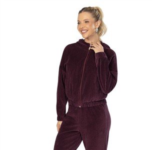 Conjunto Canelado Jaqueta Bomber e Calça 