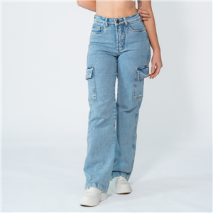 CALCA JEANS CARGO 