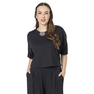 Conjunto Aladim: Blusa Encurtada Ampla + Calça Aladim com Pregas e Bolsos  