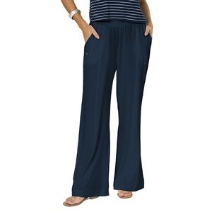 Calça Pantalona com Bolsos e Tecido Texturizado 