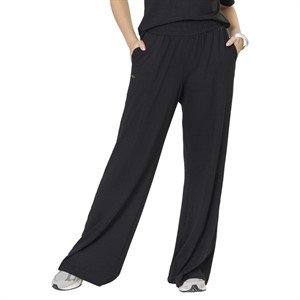 Calça Pantalona com Bolsos e Tecido Texturizado 