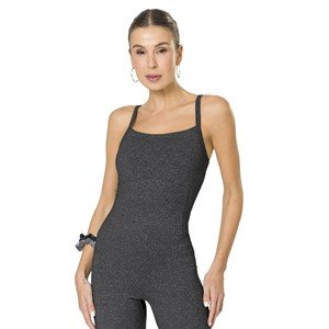 Macacão Legging com Alças Finas e Bolsos 