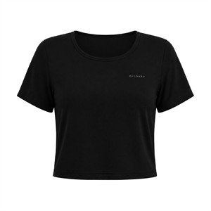 Camiseta Cropped com Textura Furadinha  