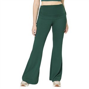 Calça Flare com Cós Franzido Dobrado 