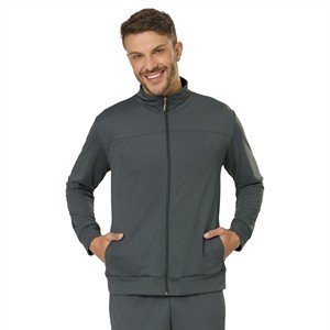 Jaqueta Masculina com Bolsos Embutidos e Gola Alta 
