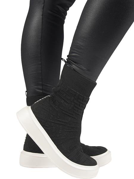 Tênis Bota Feminino em Malha Knit e com Detalhes em Relevo | DiCorpo 01377