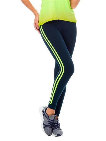 Legging com listas e Cós Alto Duplo em Sport Power | DiCorpo 02007-5
