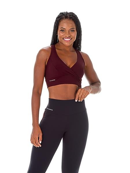 Regata Cropped Fitness Transpassada com Alças Cruzadas e Bojos Removíveis | DiCorpo 03705