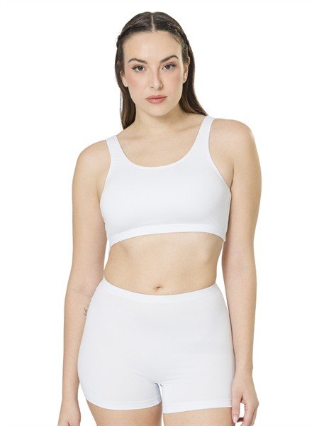 Top Underwear com Decote U e Alças Retas  03769