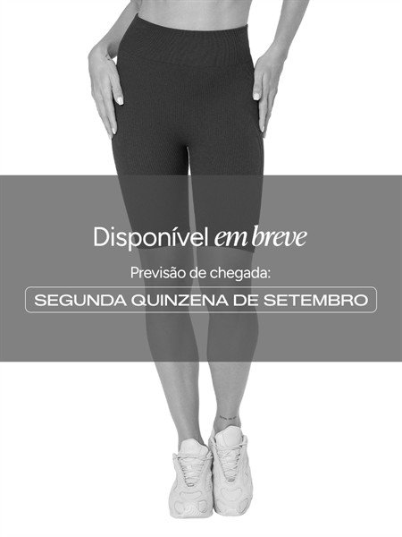 Bermuda Fitness Meia Coxa Seamless com Cós Alto Duplo - Sem Costura e Média Compressão 05162-I