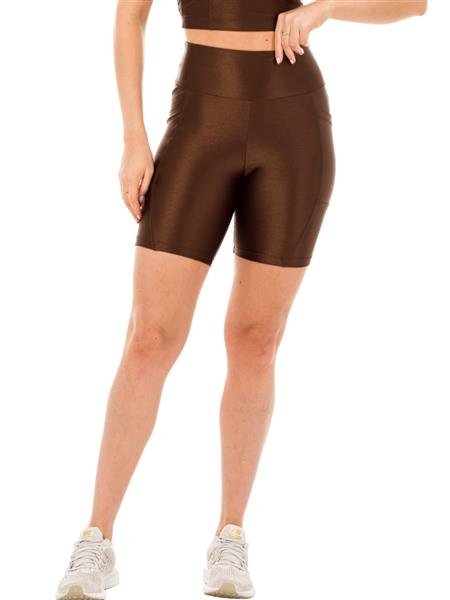 Bermuda Fitness Feminina Meia Coxa, Com Bolsos e Cós Alto Duplo - Flash 05170