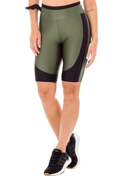 Bermuda Ciclista Recortada com Elástico Embutido e Cós Alto Duplo - Shape Shine 05171