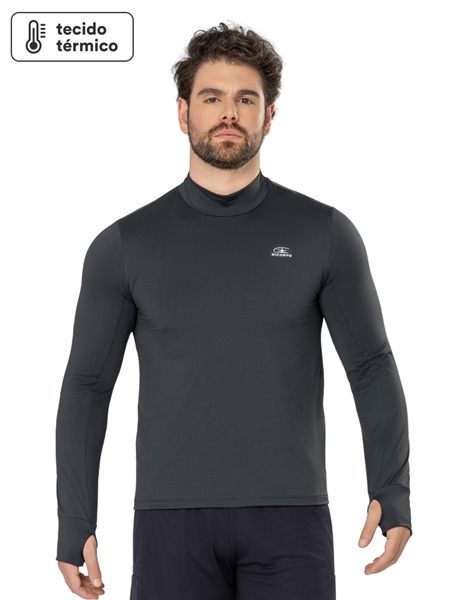 CAMISETA TÉRMICA MASCULINA DICORPO COM GOLA SUBIDA E PUNHO COM ABERTURA 12451