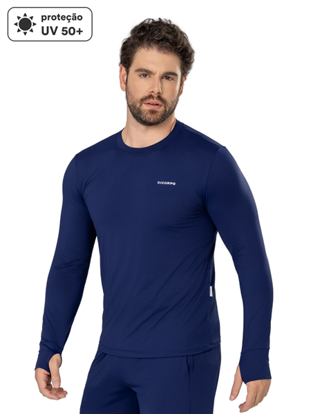 Camiseta Masculina com Aberturas nos Punhos e Proteção UV  12652