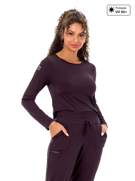 Blusa Feminina Manga Longa com Proteção UV e Decote Redondo - UV Smart 12653