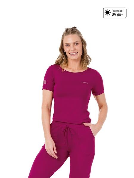 Blusa Baby Look Feminina Mangas Curtas Com Proteção UV - UV Smart 12658