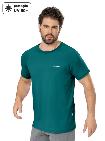 Camiseta Masculina Mangas Curtas e Proteção UV 12682