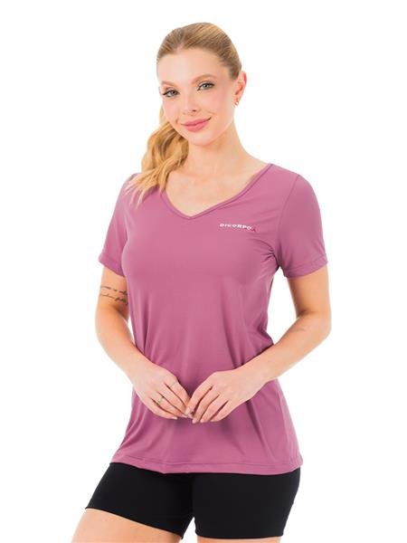 Camiseta Alongada com Decote V - Outubro Rosa | DiCorpo 12695-ROSA