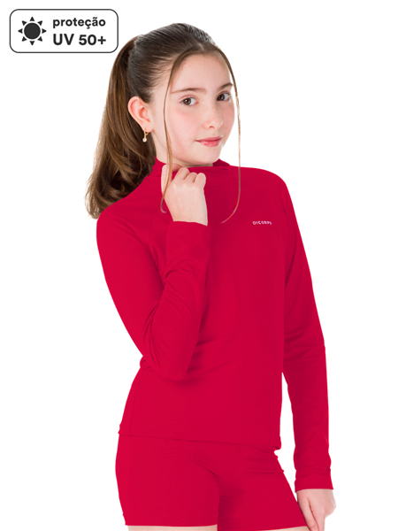Camiseta Infantil com Proteção UV Gola Alta | DiCorpo 12724