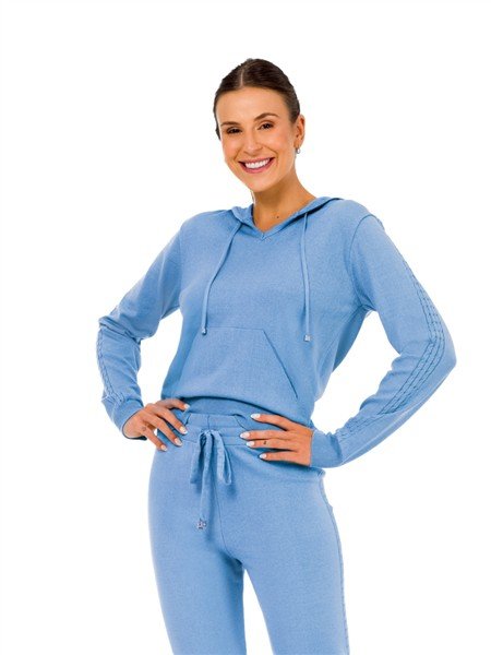 BLUSÃO DICORPO CANGURU, CAPUZ E DETALHES TRANÇADOS 13201-M