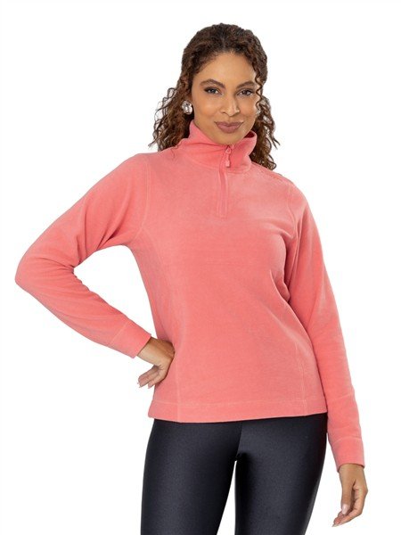 Blusão Térmico Feminino Com Zíper na Gola Alta e Mullet | DiCorpo 13219-I