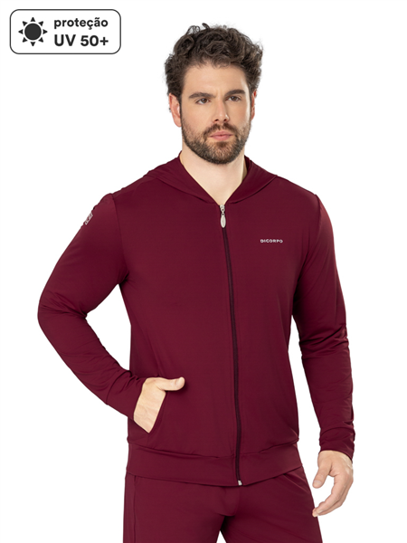 Jaqueta Masculina com Capuz, Bolsos e Porteção UV 15406