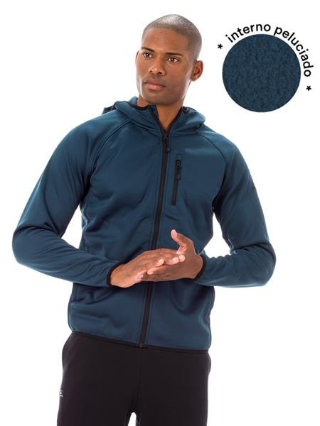 Jaqueta Masculina Térmica com Capuz e Bolsos Embutidos - Soft Interlock 15433-I