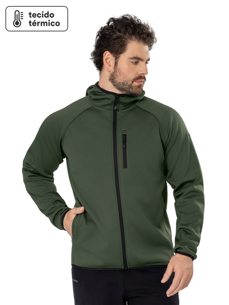Jaqueta Masculina Térmica com Capuz e Bolsos Embutidos - Soft Interlock 15433-I