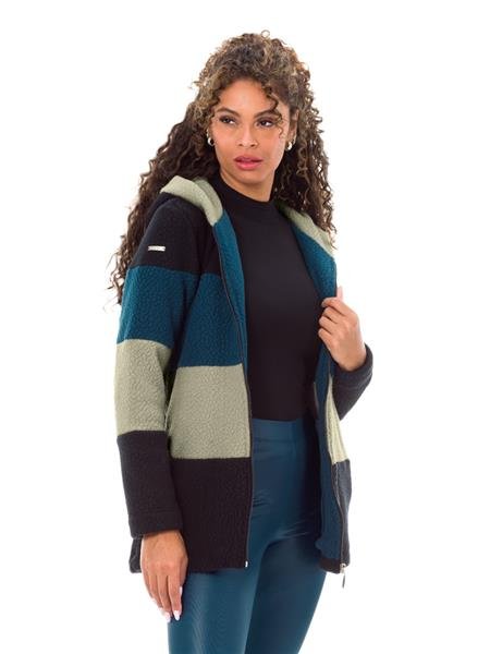Casaco Feminino De Soft Alongado Com Bolsos e Capuz 15442