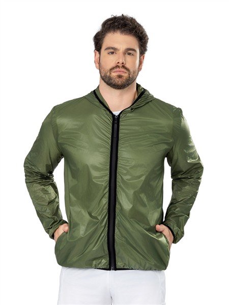 Jaqueta Corta Vento Masculina Repelente à Água, Com Capuz e Bolsos  15467
